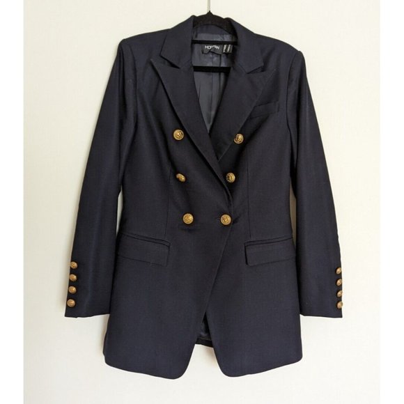 Mossman The Signature Blazer Jacket Navy Military Classic Double Breast Size 10 - Picture 6 of 12